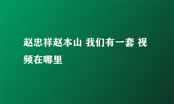 赵忠祥赵本山 我们有一套 视频在哪里