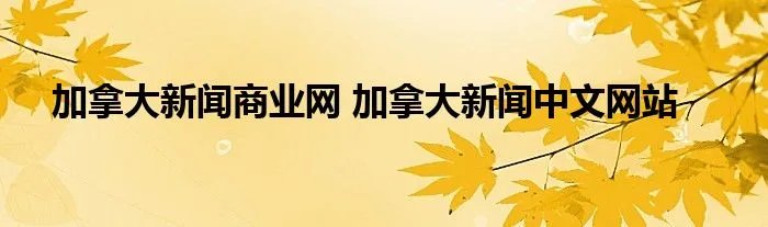 加拿大新闻商业网 加拿大新闻中文网站
