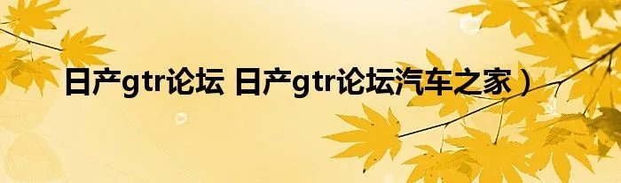 日产gtr论坛 日产gtr论坛汽车之家）