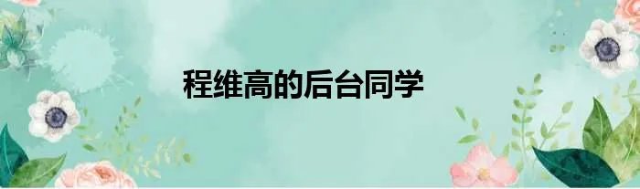 程维高的后台同学