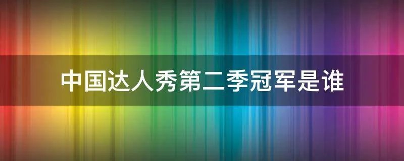 中国达人秀第二季冠军是谁