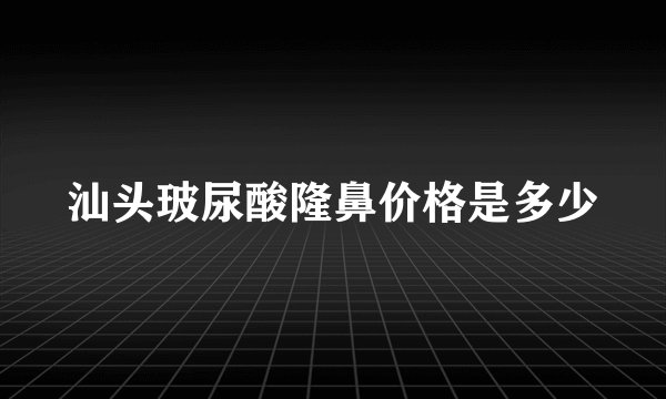 汕头玻尿酸隆鼻价格是多少