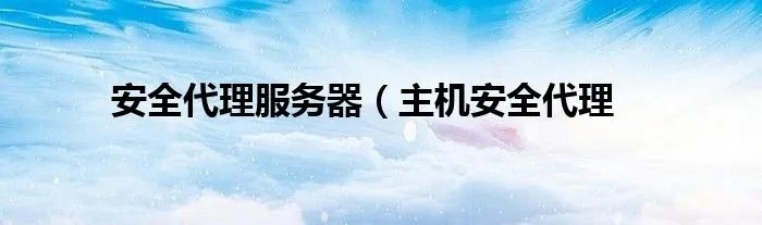 安全代理服务器（主机安全代理