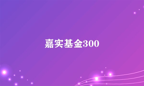 嘉实基金300