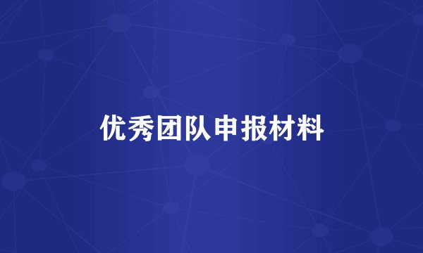 优秀团队申报材料