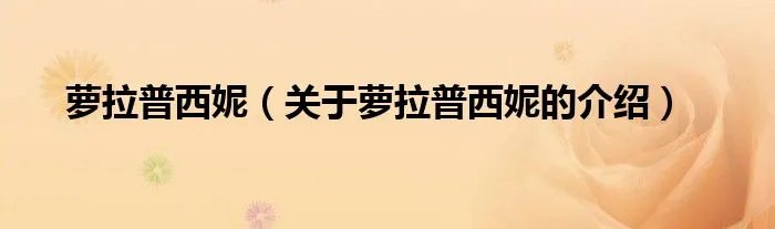 萝拉普西妮（关于萝拉普西妮的介绍）