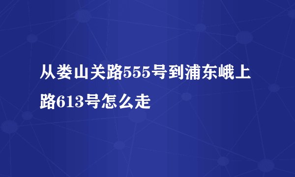 从娄山关路555号到浦东峨上路613号怎么走
