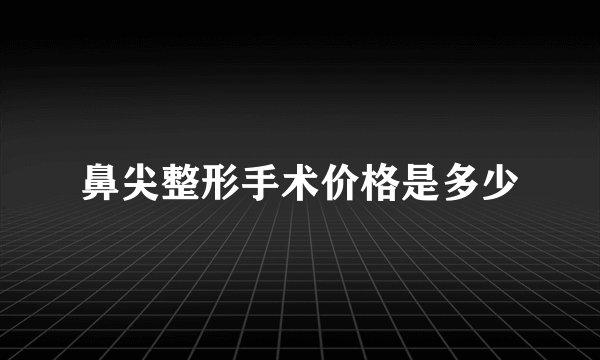 鼻尖整形手术价格是多少