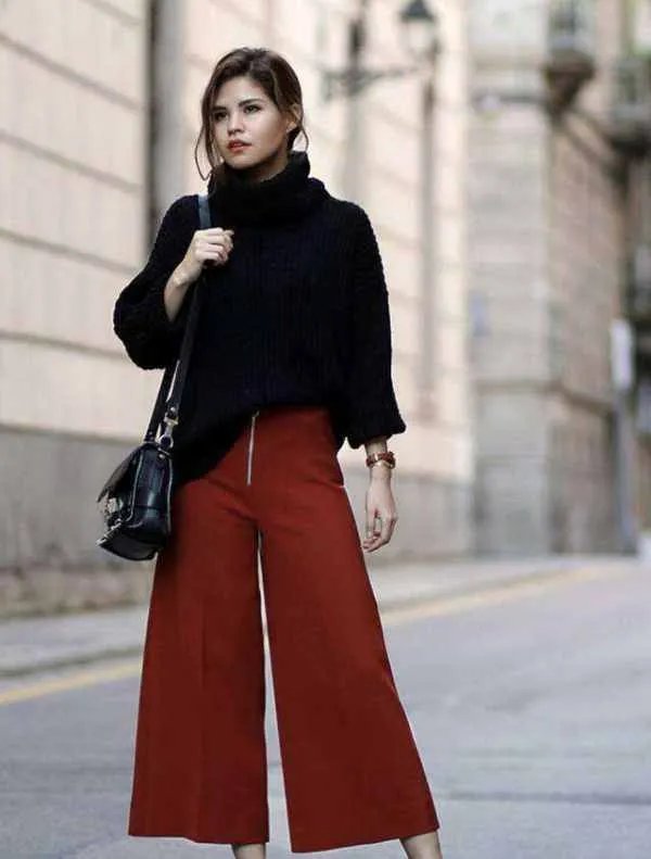 穿阔腿裤怎么搭配上衣?