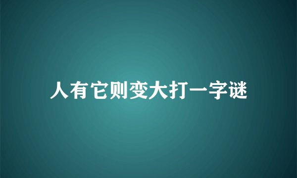人有它则变大打一字谜
