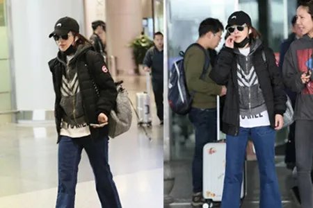 梅婷黑酷装现身 网友直呼美翻了