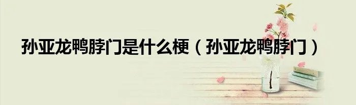 孙亚龙鸭脖门是什么梗（孙亚龙鸭脖门）