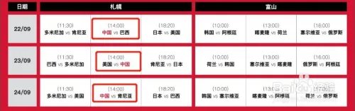 2019女排世界杯赛程安排