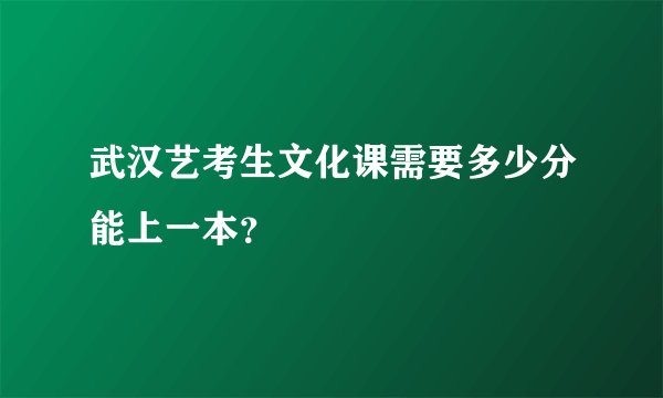 武汉艺考生文化课需要多少分能上一本？