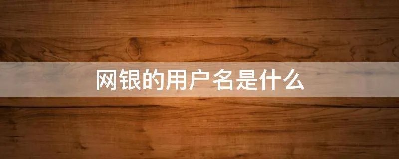 网银的用户名是什么