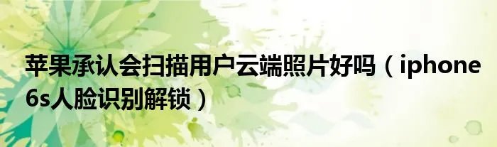 苹果承认会扫描用户云端照片好吗(iphone6s人脸识别解锁)