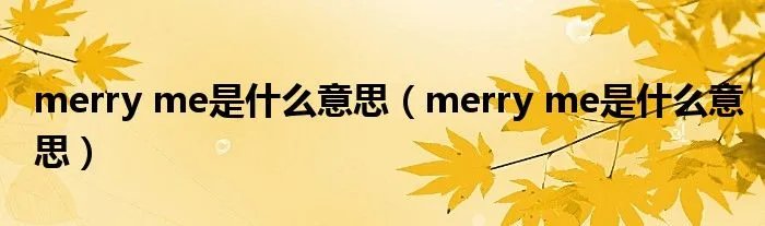 merry me是什么意思(merry me是什么意思)