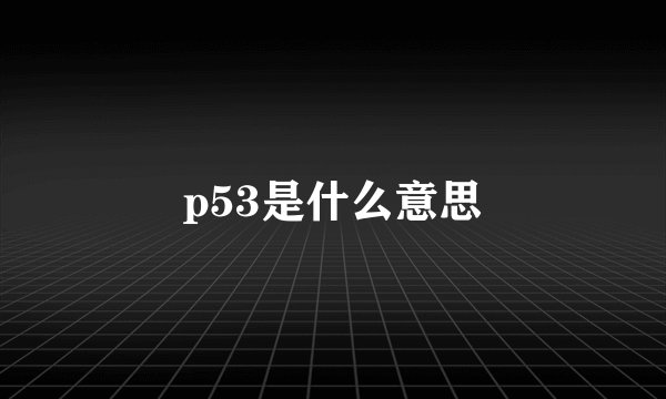 p53是什么意思