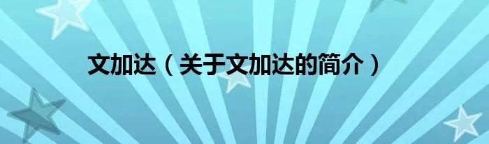 文加达（关于文加达的简介）