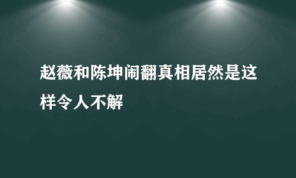 赵薇和陈坤闹翻真相居然是这样令人不解
