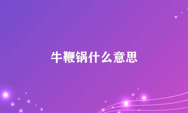 牛鞭锅什么意思