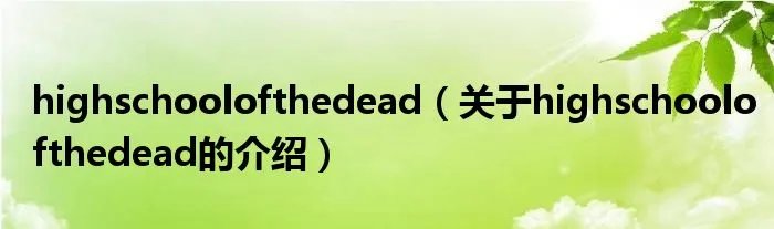 highschoolofthedead（关于highschoolofthedead的介绍）