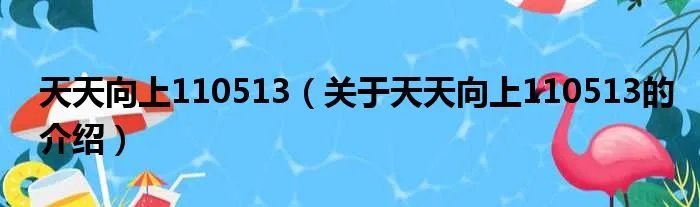 天天向上110513（关于天天向上110513的介绍）