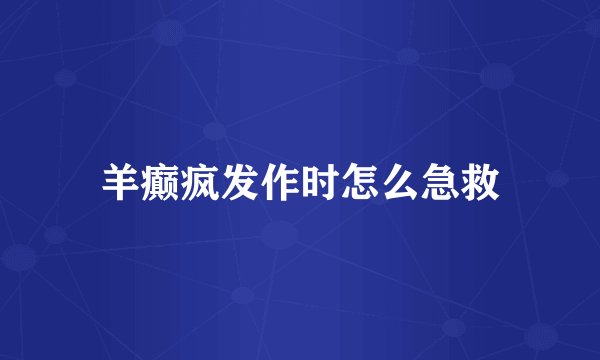 羊癫疯发作时怎么急救