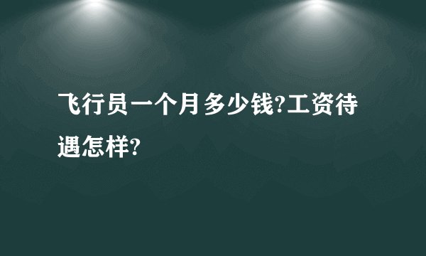 飞行员一个月多少钱?工资待遇怎样?