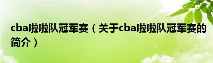 cba啦啦队冠军赛(关于cba啦啦队冠军赛的简介)