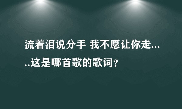 流着泪说分手 我不愿让你走.....这是哪首歌的歌词？