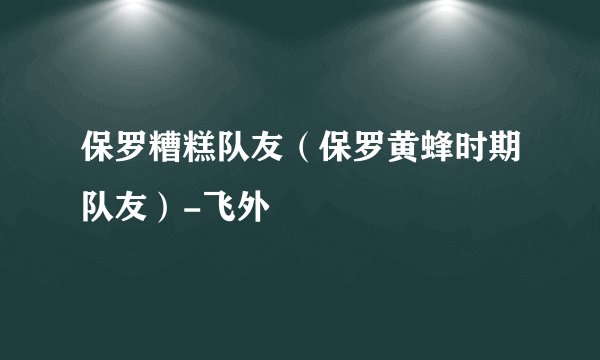 保罗糟糕队友（保罗黄蜂时期队友）-飞外