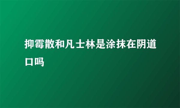抑霉散和凡士林是涂抹在阴道口吗