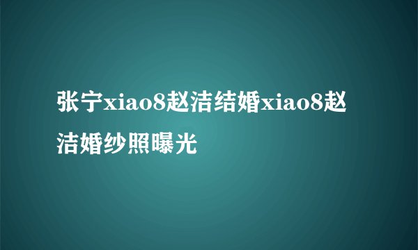 张宁xiao8赵洁结婚xiao8赵洁婚纱照曝光