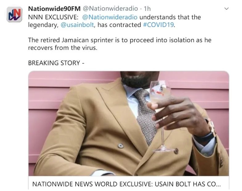 飞人博尔特回应新冠阳性报道都说了什么?