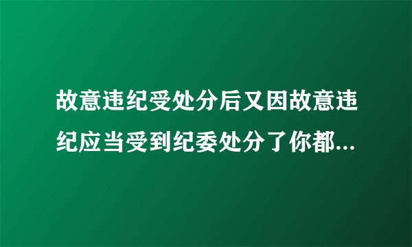 故意违纪受处分后又因故意违纪应当受到纪委处分了你都加重处分￼