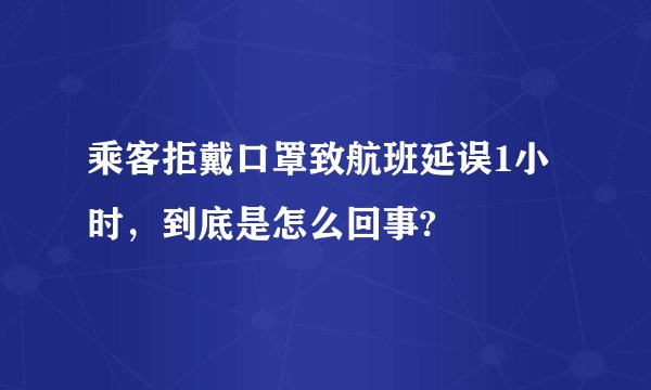乘客拒戴口罩致航班延误1小时，到底是怎么回事?
