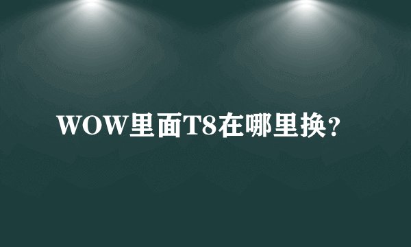 WOW里面T8在哪里换？