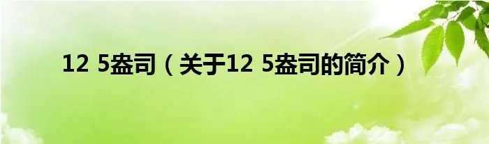 12 5盎司（关于12 5盎司的简介）