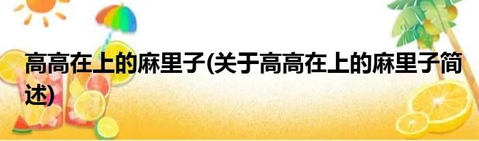 高高在上的麻里子(关于高高在上的麻里子简述)