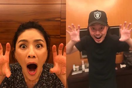 沙溢胡可素颜合影 晒全家福记录幸福瞬间