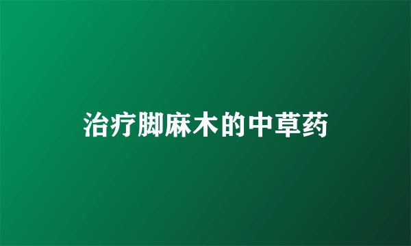 治疗脚麻木的中草药