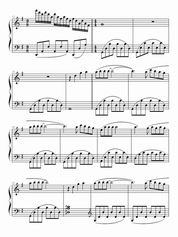 爱的纪念钢琴简谱