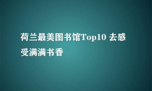 荷兰最美图书馆Top10 去感受满满书香