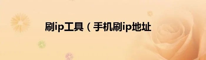 刷ip工具（手机刷ip地址