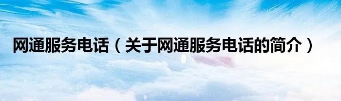 网通服务电话（关于网通服务电话的简介）