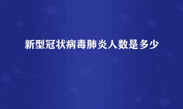 新型冠状病毒肺炎人数是多少