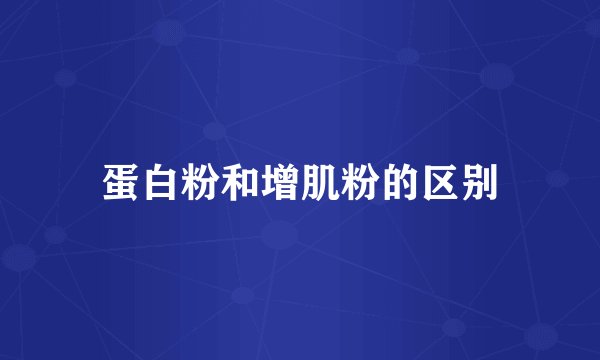 蛋白粉和增肌粉的区别