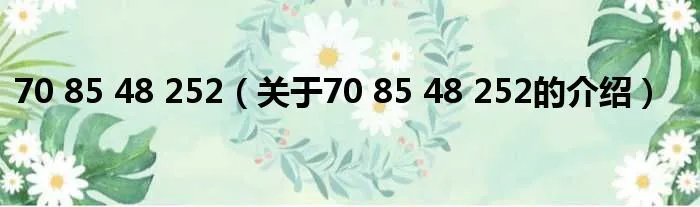 70 85 48 252（关于70 85 48 252的介绍）