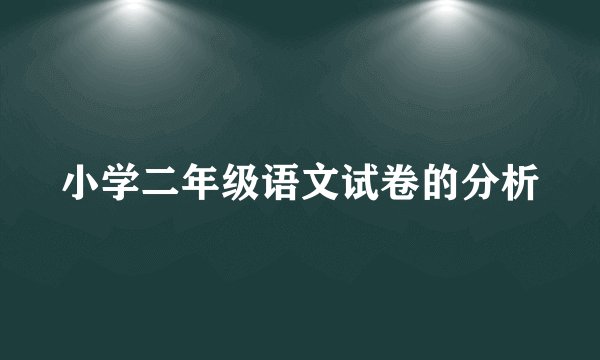 小学二年级语文试卷的分析